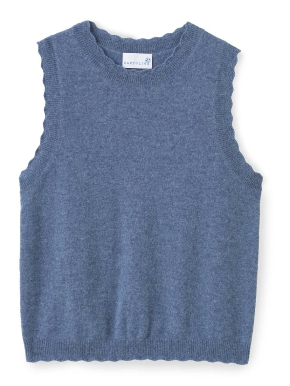 Cartolina Lou Cashmere Knit Tank in Gallery BLue Size XS. NWT!